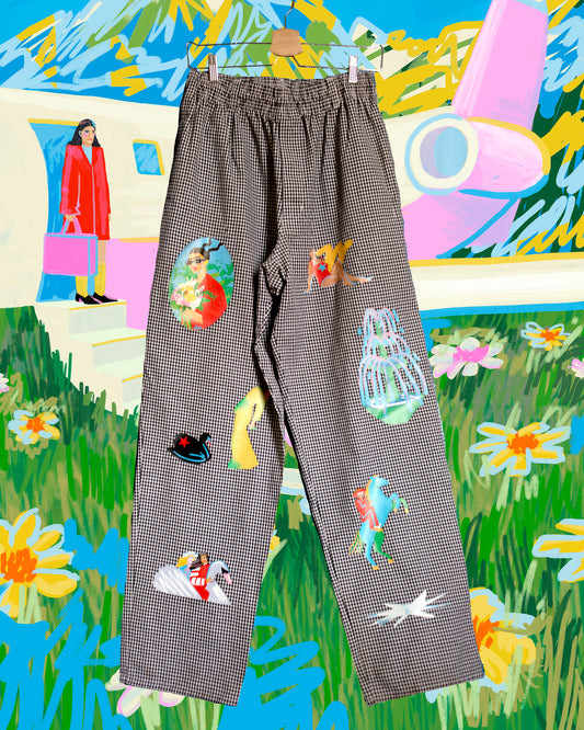 Gingham Pants With a Lot of Stuff
